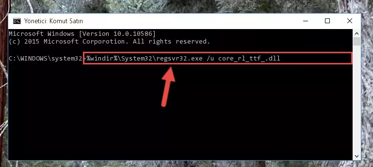 Core_rl_ttf_.dll kütüphanesini .zip dosyası içinden çıkarma