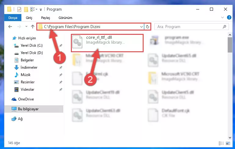 Core_rl_ttf_.dll kütüphanesinin hasarlı kaydını sistemden kaldırma (64 Bit için)