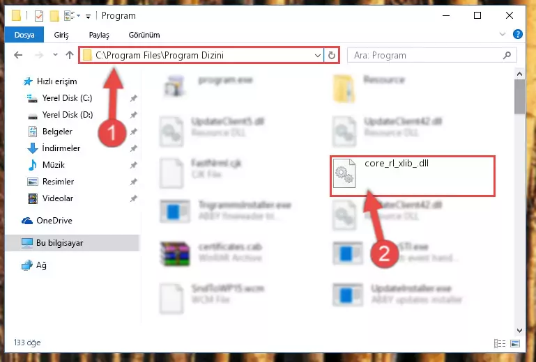 Core_rl_xlib_.dll kütüphanesinin bozuk kaydını Kayıt Defterinden kaldırma (64 Bit için)
