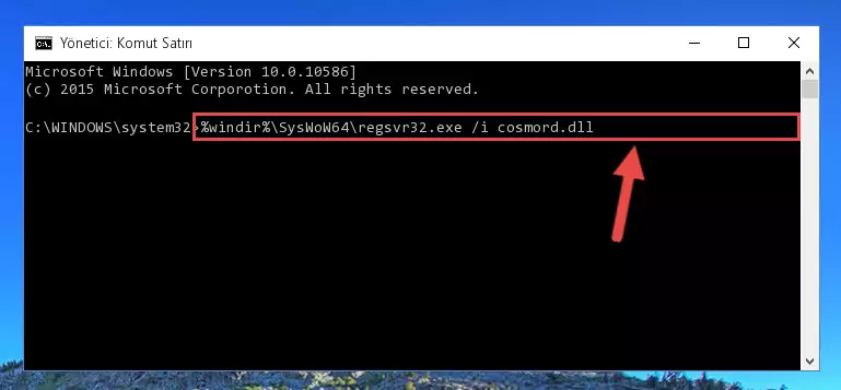 Cosmord.dll dosyasının kaydını sistemden kaldırma