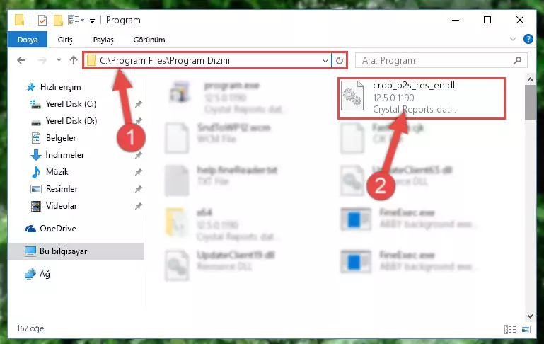 Crdb_p2s_res_en.dll kütüphanesinin hasarlı kaydını sistemden kaldırma (64 Bit için)