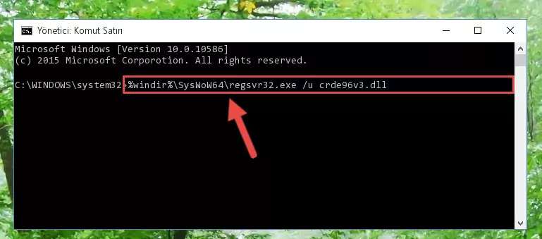 Crde96v3.dll dosyası için Windows Kayıt Defterinde yeni kayıt oluşturma