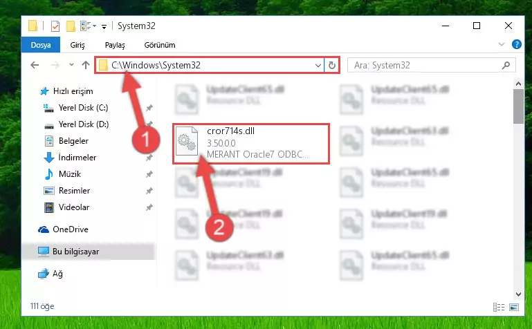Cror714s.dll dosyasını Windows/System32 dizinine kopyalama