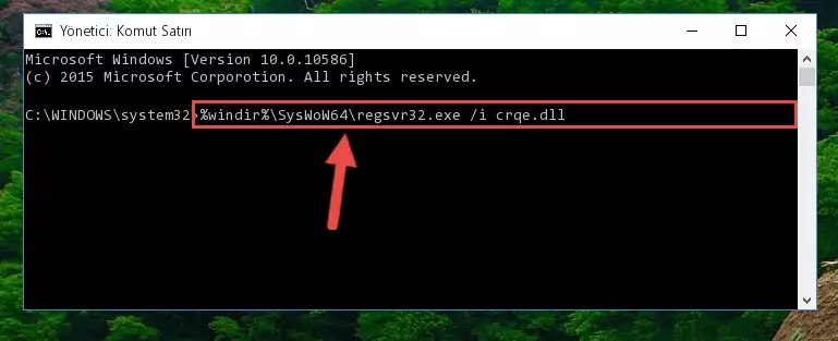 Crqe.dll dosyasının hasarlı kaydını sistemden kaldırma (64 Bit için)