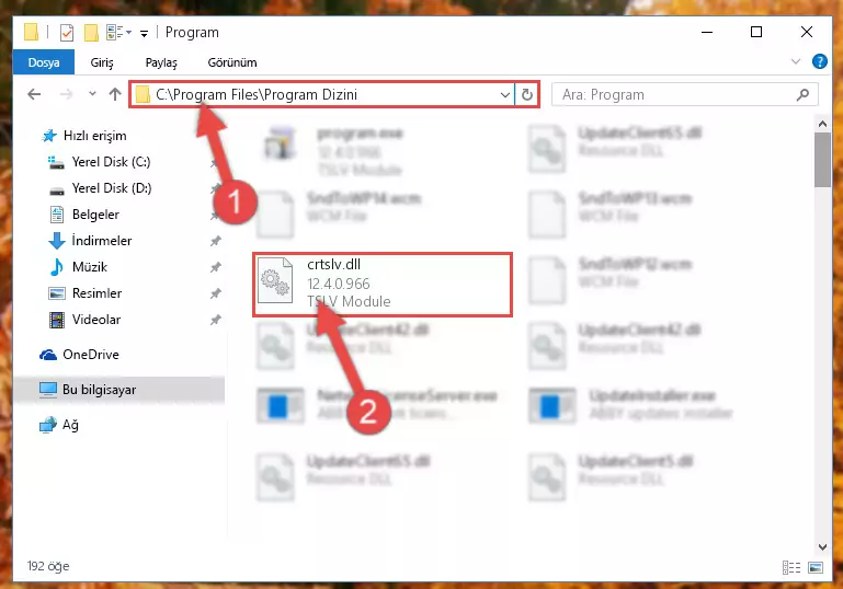 Crtslv.dll dosyasının bozuk kaydını Windows Kayıt Defterinden kaldırma (64 Bit için)