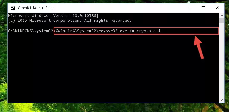 Crypto.dll dosyası için Regedit (Windows Kayıt Defteri) üzerinde temiz kayıt oluşturma