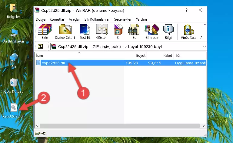 Uygulama ana klasörüne Csp32d25.dll dosyasını yapıştırma