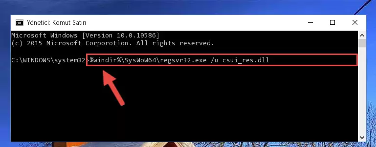 Csui_res.dll kütüphanesi için Windows Kayıt Defterinde yeni kayıt oluşturma