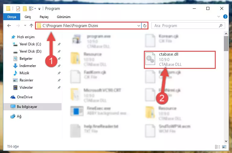 Ctabase.dll dosyasının bozuk kaydını Windows Kayıt Defterinden kaldırma (64 Bit için)