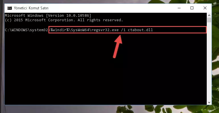 Ctabout.dll dosyasının Windows Kayıt Defterindeki sorunlu kaydını silme