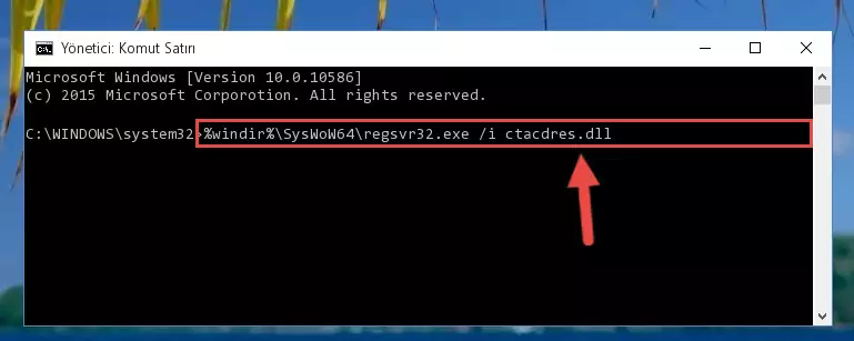 Ctacdres.dll kütüphanesinin bozuk kaydını Windows Kayıt Defterinden kaldırma (64 Bit için)