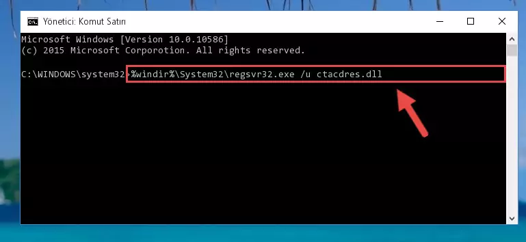 Ctacdres.dll kütüphanesi için Regedit (Windows Kayıt Defteri) üzerinde temiz kayıt oluşturma