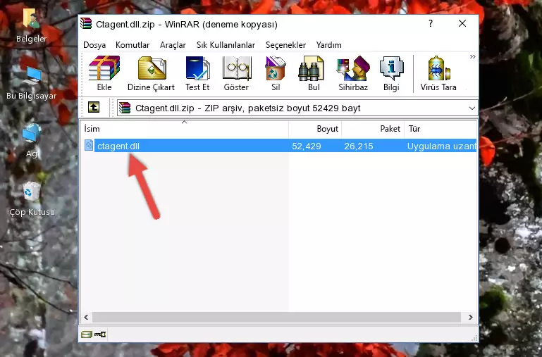 Program kurulum dizinine Ctagent.dll dosyasını kopyalama.