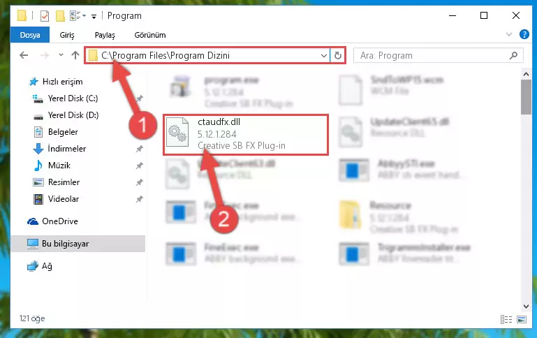 Ctaudfx.dll kütüphanesinin bozuk kaydını Windows Kayıt Defterinden kaldırma (64 Bit için)