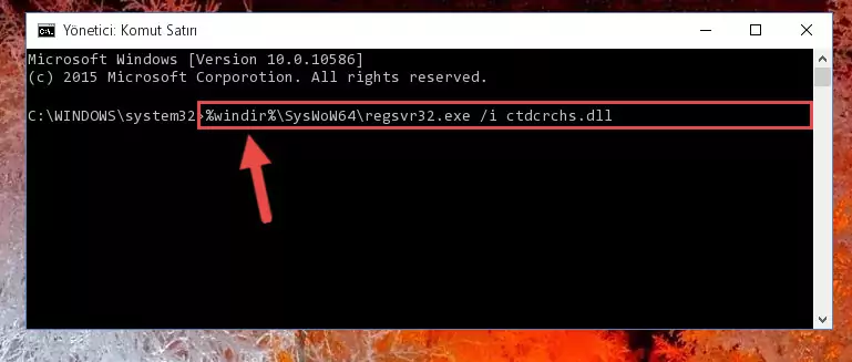 Ctdcrchs.dll kütüphanesinin hasarlı kaydını sistemden kaldırma (64 Bit için)