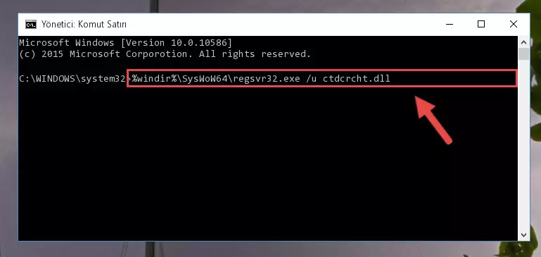 Ctdcrcht.dll kütüphanesi için Windows Kayıt Defterinde yeni kayıt oluşturma