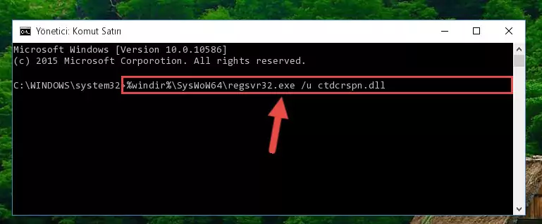 Ctdcrspn.dll dosyasını sisteme tekrar kaydetme (64 Bit için)