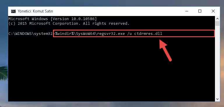 Ctdrmres.dll kütüphanesi için Windows Kayıt Defterinde yeni kayıt oluşturma