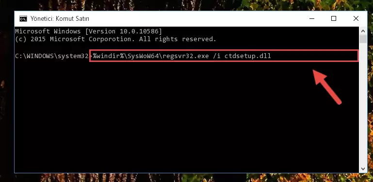 Ctdsetup.dll kütüphanesinin hasarlı kaydını sistemden kaldırma (64 Bit için)