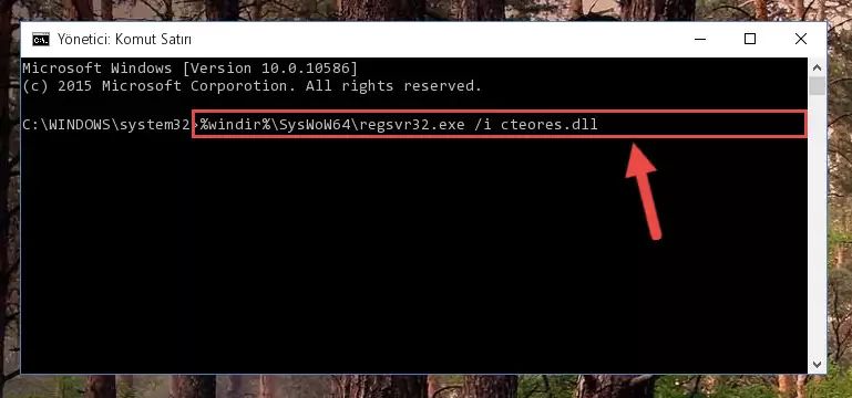 Cteores.dll dosyasının bozuk kaydını Kayıt Defterinden kaldırma (64 Bit için)