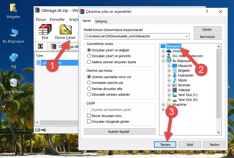 Ctimage.dll dosyasını Windows/System32 dizinine kopyalama