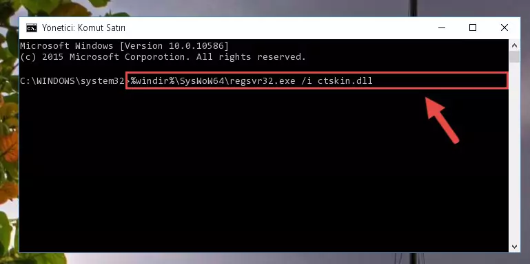 Ctskin.dll kütüphanesinin hasarlı kaydını sistemden kaldırma (64 Bit için)