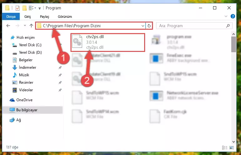 Ctv2ps.dll kütüphanesinin bozuk kaydını Windows Kayıt Defterinden kaldırma (64 Bit için)