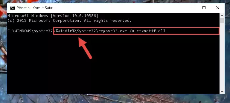 Ctxnotif.dll kütüphanesi için Regedit (Windows Kayıt Defteri) üzerinde temiz kayıt oluşturma