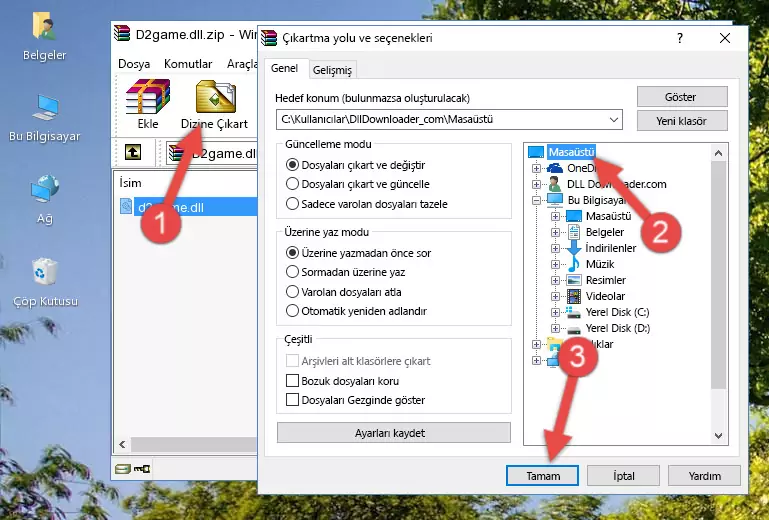 D2game.dll dosyasını Windows/System32 dizinine kopyalama