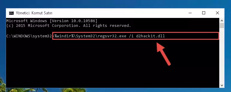 D2hackit.dll kütüphanesini sisteme tekrar kaydetme (64 Bit için)