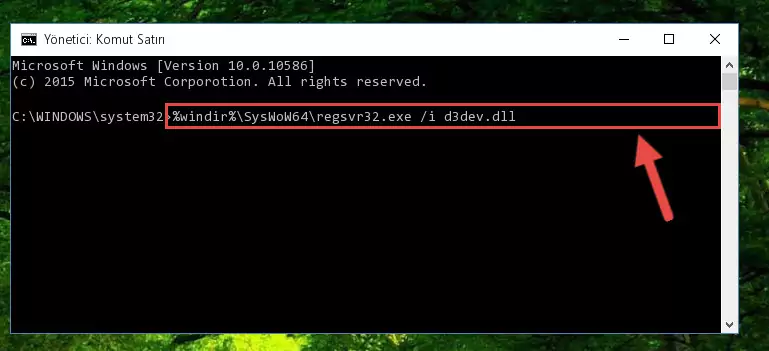 D3dev.dll kütüphanesinin bozuk kaydını Windows Kayıt Defterinden kaldırma (64 Bit için)