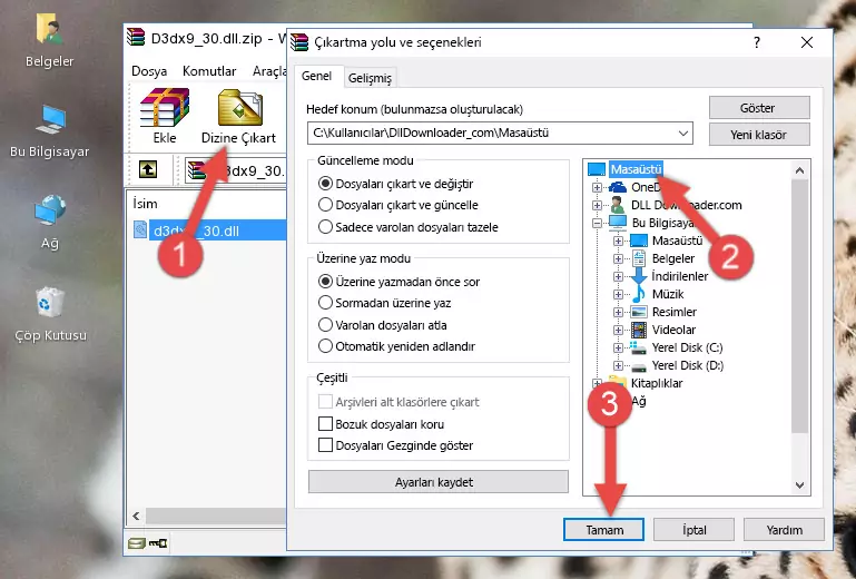 D3dx9_30.dll kütüphanesini Windows/System32 klasörüne yapıştırma