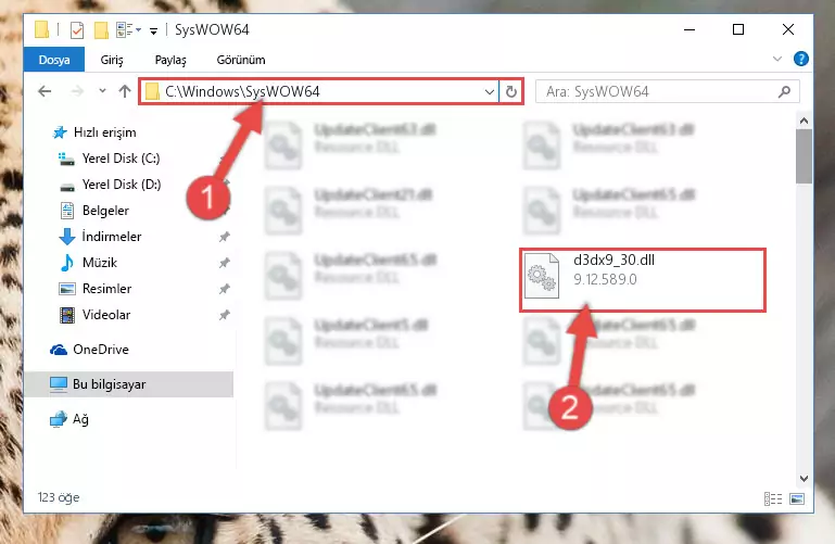 D3dx9_30.dll kütüphanesini masaüstüne çıkarma