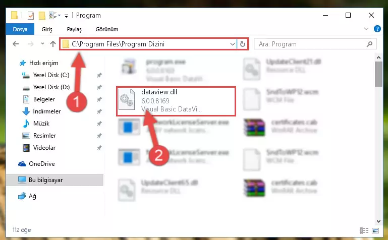 Dataview.dll dosyasının bozuk kaydını Windows Kayıt Defterinden kaldırma (64 Bit için)