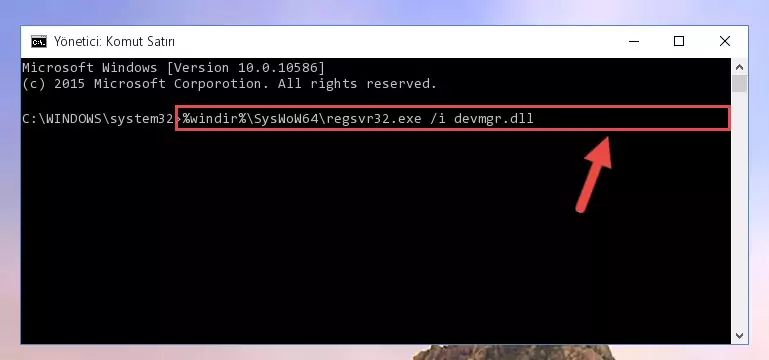 Devmgr.dll dosyasının hasarlı kaydını sistemden kaldırma (64 Bit için)