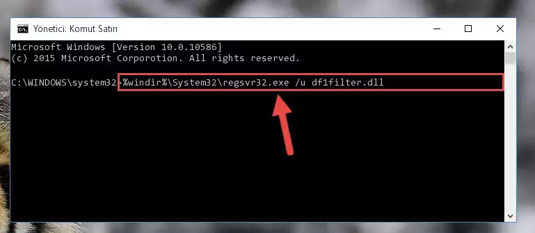 Df1filter.dll kütüphanesini .zip dosyası içinden çıkarma