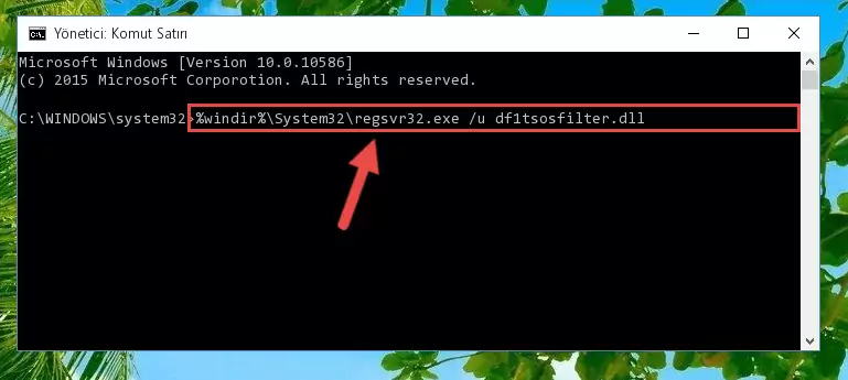 Df1tsosfilter.dll kütüphanesini .zip dosyası içinden çıkarma