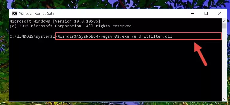 Df2tfilter.dll kütüphanesini sisteme tekrar kaydetme