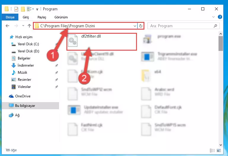 Df2tfilter.dll kütüphanesinin sorunlu kaydını Regedit'den kaldırma (64 Bit için)