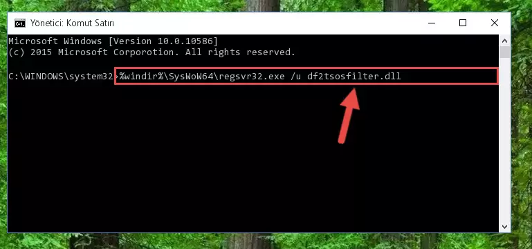 Df2tsosfilter.dll dosyası için yeni kayıt oluşturma