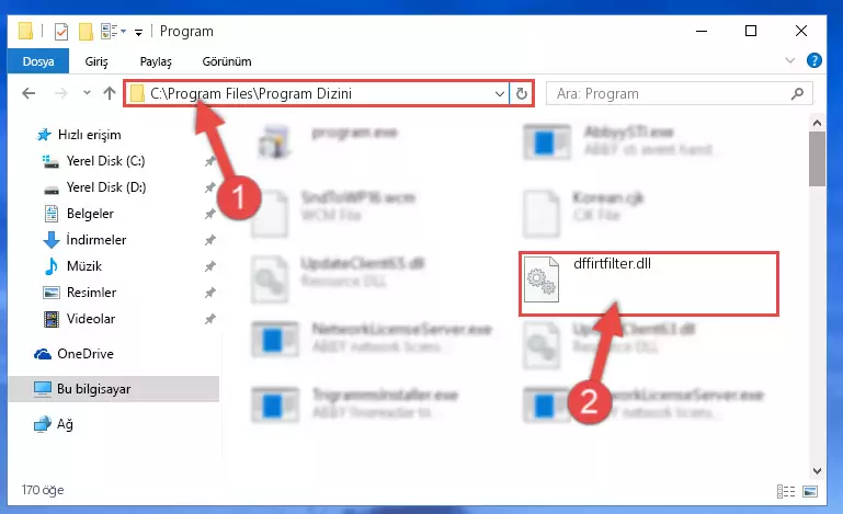 Dffirtfilter.dll kütüphanesinin sorunlu kaydını Regedit'den kaldırma (64 Bit için)