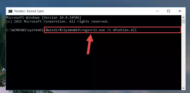 Dfsshlex.dll kütüphanesinin hasarlı kaydını sistemden kaldırma (64 Bit için)
