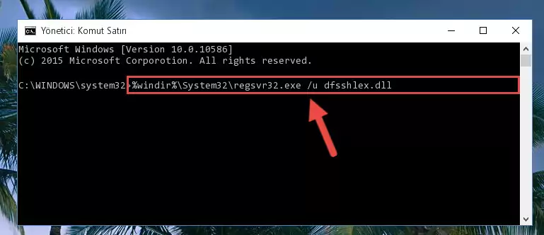 Dfsshlex.dll kütüphanesi için Windows Kayıt Defterinde yeni kayıt oluşturma
