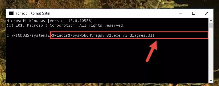 Diagres.dll kütüphanesinin bozuk kaydını Windows Kayıt Defterinden kaldırma (64 Bit için)