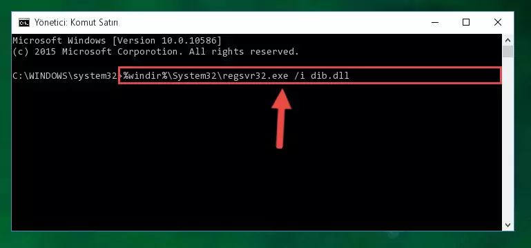 Dib.dll dosyasını sisteme tekrar kaydetme (64 Bit için)