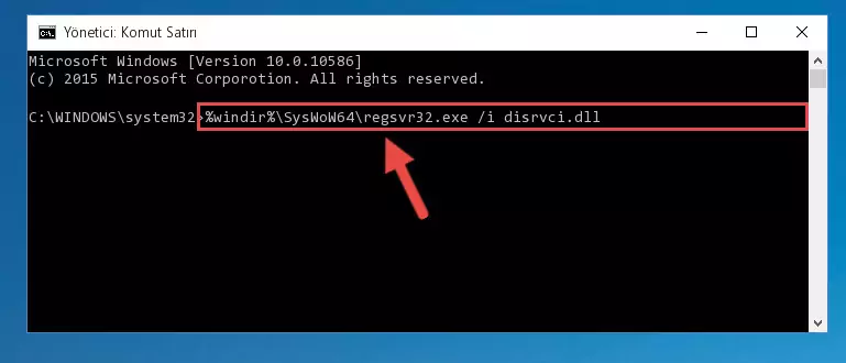 Disrvci.dll dosyasının bozuk kaydını Windows Kayıt Defterinden kaldırma (64 Bit için)
