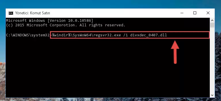 Divxdec_0407.dll kütüphanesinin kaydını sistemden kaldırma