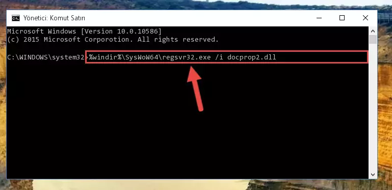 Docprop2.dll kütüphanesinin bozuk kaydını Kayıt Defterinden kaldırma (64 Bit için)