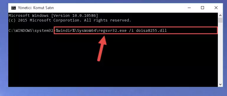 Doisa8255.dll dosyasının kaydını sistemden kaldırma