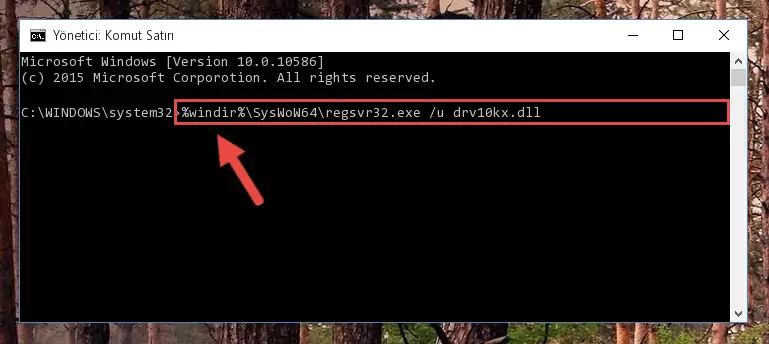 Drv10kx.dll kütüphanesini sisteme tekrar kaydetme (64 Bit için)